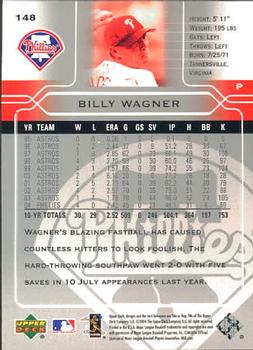 2005 Upper Deck #148 Billy Wagner Back