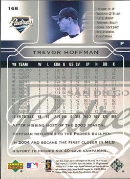 2005 Upper Deck #168 Trevor Hoffman Back