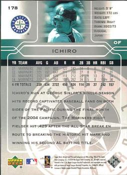 2005 Upper Deck #178 Ichiro Back