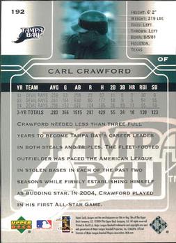 2005 Upper Deck #192 Carl Crawford Back