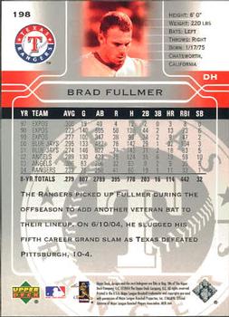 2005 Upper Deck #198 Brad Fullmer Back