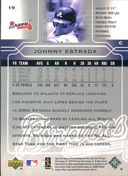 2005 Upper Deck #19 Johnny Estrada Back
