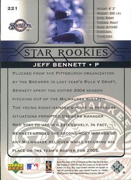 2005 Upper Deck #221 Jeff Bennett Back