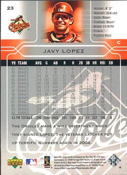 2005 Upper Deck #23 Javy Lopez Back