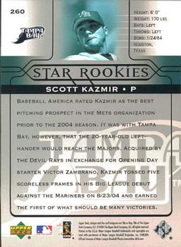 2005 Upper Deck #260 Scott Kazmir Back