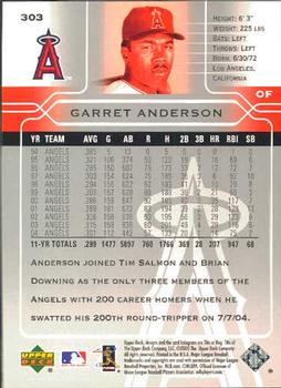 2005 Upper Deck #303 Garret Anderson Back