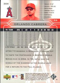 2005 Upper Deck #304 Orlando Cabrera Back