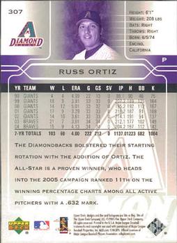 2005 Upper Deck #307 Russ Ortiz Back