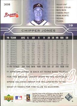 2005 Upper Deck #308 Chipper Jones Back