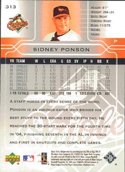 2005 Upper Deck #313 Sidney Ponson Back