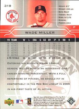2005 Upper Deck #319 Wade Miller Back