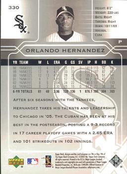 2005 Upper Deck #330 Orlando Hernandez Back
