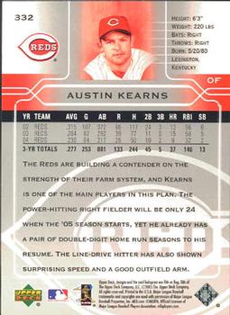 2005 Upper Deck #332 Austin Kearns Back