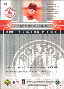 2005 Upper Deck #33 Curt Schilling Back