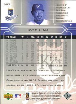 2005 Upper Deck #357 Jose Lima Back