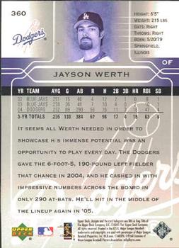 2005 Upper Deck #360 Jayson Werth Back