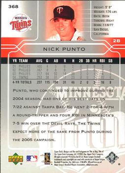 2005 Upper Deck #368 Nick Punto Back