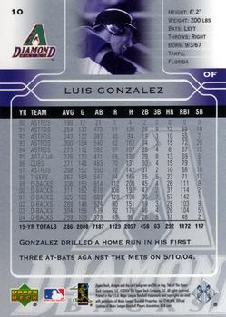 2005 Upper Deck #10 Luis Gonzalez Back