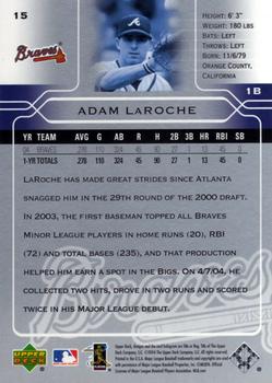 2005 Upper Deck #15 Adam LaRoche Back