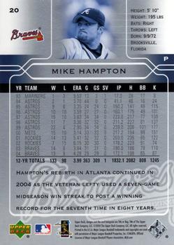 2005 Upper Deck #20 Mike Hampton Back