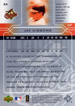 2005 Upper Deck #24 Jay Gibbons Back
