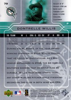 2005 Upper Deck #79 Dontrelle Willis Back