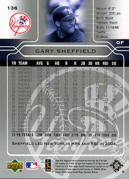 2005 Upper Deck #136 Gary Sheffield Back