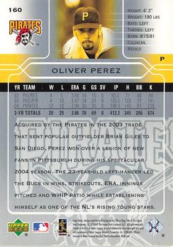 2005 Upper Deck #160 Oliver Perez Back