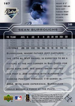 2005 Upper Deck #167 Sean Burroughs Back