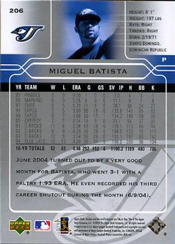 2005 Upper Deck #206 Miguel Batista Back
