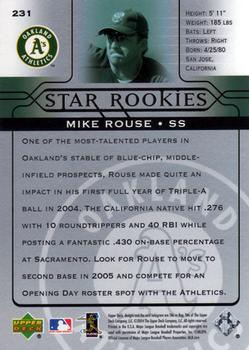 2005 Upper Deck #231 Mike Rouse Back