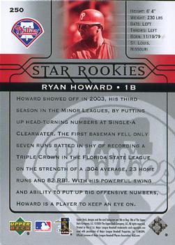 2005 Upper Deck #250 Ryan Howard Back