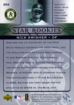 2005 Upper Deck #254 Nick Swisher Back