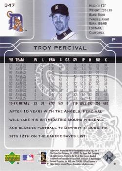 2005 Upper Deck #347 Troy Percival Back