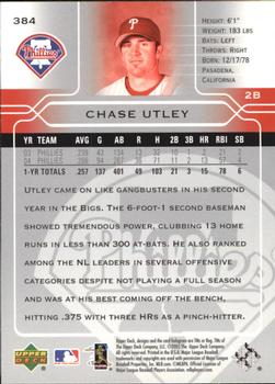 2005 Upper Deck #384 Chase Utley Back