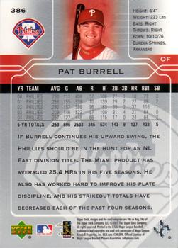 2005 Upper Deck #386 Pat Burrell Back
