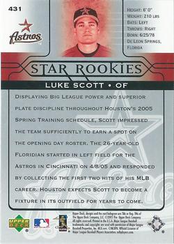 2005 Upper Deck #431 Luke Scott Back