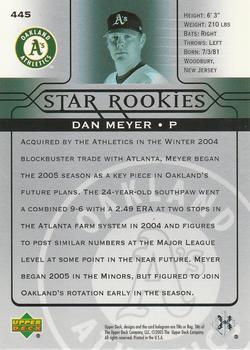 2005 Upper Deck #445 Dan Meyer Back
