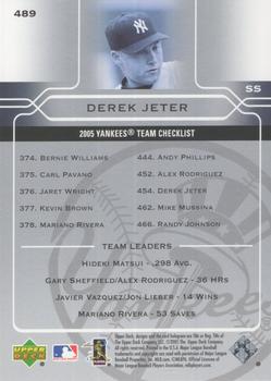 2005 Upper Deck #489 Derek Jeter Back