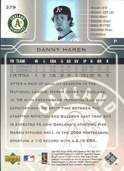 2005 Upper Deck #379 Danny Haren Back