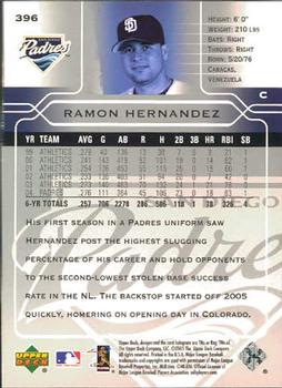 2005 Upper Deck #396 Ramon Hernandez Back