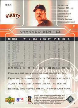 2005 Upper Deck #398 Armando Benitez Back