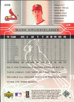 2005 Upper Deck #408 Mark Grudzielanek Back