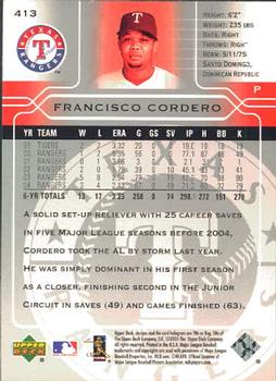 2005 Upper Deck #413 Francisco Cordero Back