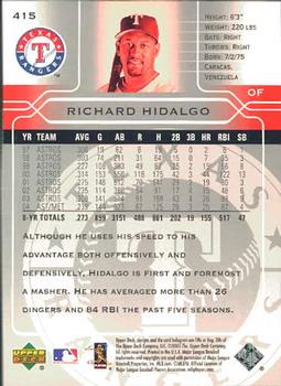 2005 Upper Deck #415 Richard Hidalgo Back
