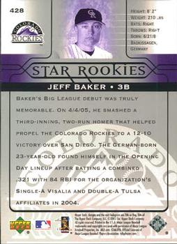 2005 Upper Deck #428 Jeff Baker Back