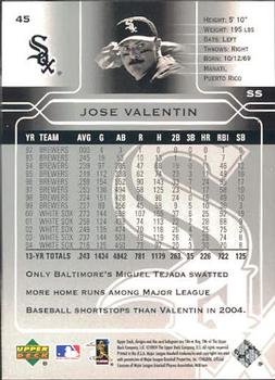 2005 Upper Deck #45 Jose Valentin Back