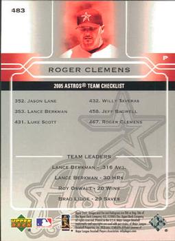 2005 Upper Deck #483 Roger Clemens Back