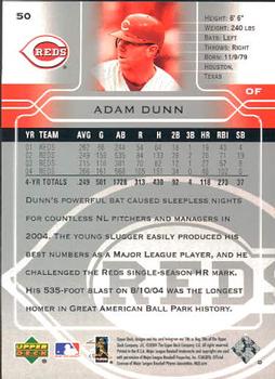 2005 Upper Deck #50 Adam Dunn Back