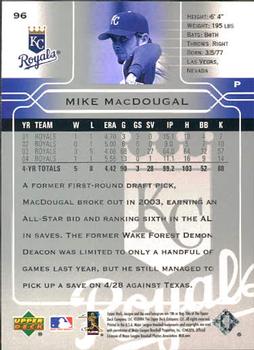 2005 Upper Deck #96 Mike MacDougal Back